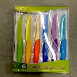 Gela Steak Knives set knife New 6 piece stainless steel non stick